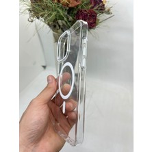 Piyasa Sepeti Apple iPhone 14 Pro Max Şeffaf Mika Beyaz Magsafe Kılıf