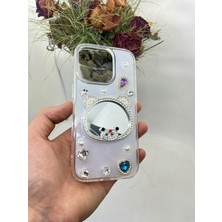 Piyasa Sepeti Apple iPhone 15 Ayıcık Tasarım Aynalı Taşlı Kılıf