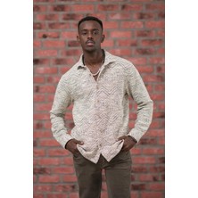 Akçaylar Brenzo Yarı Oversize (Hafif Bol) Desenli Oduncu Gömlek