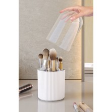 Pufwin Home Dubai Makyaj Fırçası ve Kozmetik Düzenleyici Şeffaf Kapaklı Hijyenik Organizer