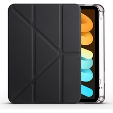 AktarMobile iPad Mini 7. Nesil 2024 Uyumlu Kapaklı Kılıf Kalem Bölmeli Tri Fold Standlı Uyku Modlu Akıllı Kapak