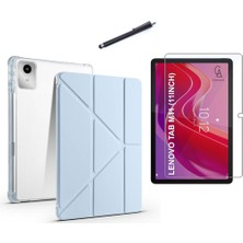 Coolacs Lenovo Tab M11 TB-330FU 11 Inç Uyumlu Tri Fold Kalemlikli Tablet Kılıfı Ekran Koruyucu Kalem Seti