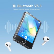 64GB Mp3 Çalar Bluetooth 5.3, 2.8" Dokunmatik Ekran, Fm Radyo, Ses Kaydedici, E-Kitap