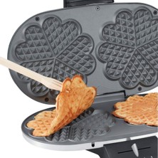 Çift Kalpli Walf Makinesi - 1700W, 15,5 cm Çift Waffle Kapasitesi, Paslanmaz Çelik Gövde