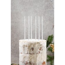 Pekshop Pasta Mumu Simli Beyaz Mum 6lı Paket