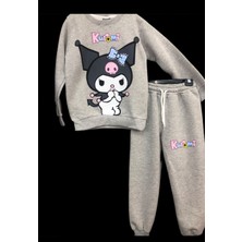 Eflin Butik Pembe Kuromi Gri Takım