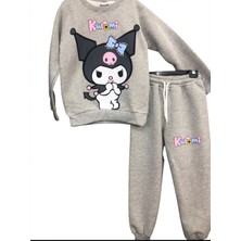 Eflin Butik Pembe Kuromi Gri Takım