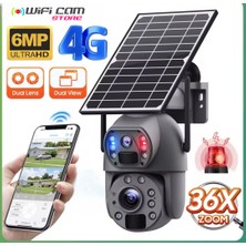 Wificam 36x Optik Zoom 4G Çift Kameralı Solar Kamera - Lazer Kızılötesi - Gece Görüş