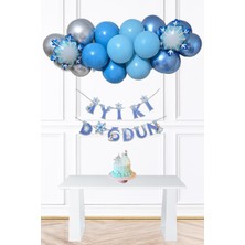 Pekshop Frozen Elsa Tema Doğum Günü Balon Zinciri Seti Iyi Ki Doğdun Bannerlı Karlar Ülkesi Konsept Süsler