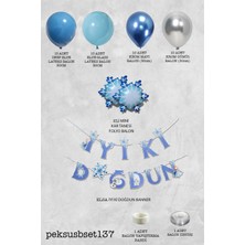 Pekshop Frozen Elsa Tema Doğum Günü Balon Zinciri Seti Iyi Ki Doğdun Bannerlı Karlar Ülkesi Konsept Süsler