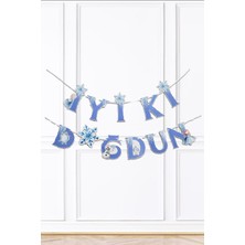 Pekshop Frozen Elsa Tema Doğum Günü Balon Zinciri Seti Iyi Ki Doğdun Bannerlı Karlar Ülkesi Konsept Süsler