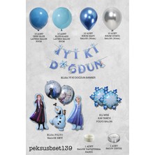 Pekshop Frozen Elsa Tema Doğum Günü Balon Süsleme Seti Karlar Ülkesi Tema Doğum Günü Süsleri Büyük Set Paketi