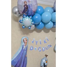 Pekshop Frozen Elsa Tema Doğum Günü Balon Süsleme Seti Karlar Ülkesi Tema Doğum Günü Süsleri Büyük Set Paketi