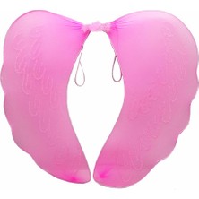Gu Moda Nessiworld   Pembe Renk Ortası Pembe Tüylü Tül Peri Kanadı 40X50 cm