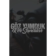 Quart Aksesuar 18 x 6 cm Göz Yumduk Kör Sandılar Oto Sticker Araba Cam Sticker