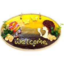 Ett Keyifli Kadınlar El Yapımı Welcome Yazılı Kapı Süsü