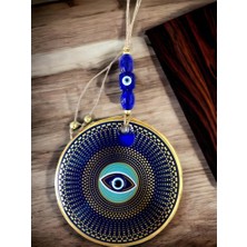 Ett Gold Puantiyeli Nazar Boncuklu Göz Duvar Süsü Cam Duvar Dekoru