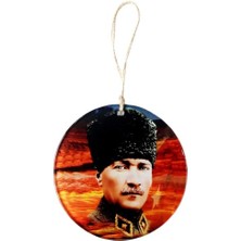 Ett Kalpaklı Atatürk 15 Santimetre Füzyon Cam Duvar Süsü