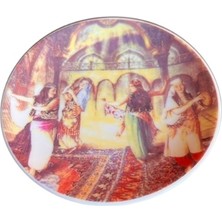 Ony Yapım Osmanlı Dönemine Ait Harem Figürler Ile Bezenmiş Porselen Mini Duvar Tabağı.