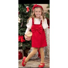 Saltare Kız Çocuk Kırmızı Jile ,body Ikili Takım Girls Red Christmas Dress Holidey Dress Party