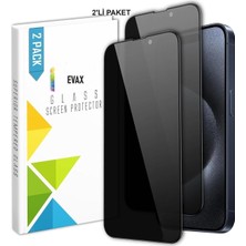 Evax 2'li Paket Hayalet Apple iPhone 15 Pro Uyumlu Hayalet Esd Anti-Statik Cam Ekran Koruyucu (2'li Paket)