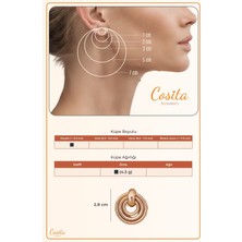 Cosita Üç Daire Vintage Gece Elbise Tasarım Rose Renk Küpe