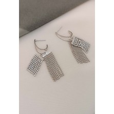 Cosita Su Yolu Metal Toplar Çift Sallantı Detay Abiye Özel Gün Tasarım Modern Küpe