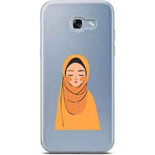 Zeyno Samsung A5-2017 Uyumlu Turuncu Başörtü Desenli Silikon Kılıf