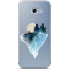 Zeyno Samsung A3-2017 Uyumlu Dağ ve Ay Desenli Silikon Kılıf