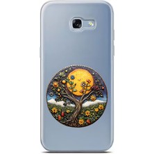 Zeyno Samsung A7-2017 Uyumlu Güneşli Ağaç Desenli Silikon Kılıf
