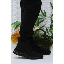 Mehmet Mete 230 Siyah Frm Men Lastik Bağçıklı Kauçuk Taban Hakiki Deri Erkek Bot