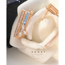 Sonat Collection Xuping Vip Seri Rose Gold Renk Zirkon Taşlı Çelik Küpe