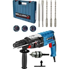 Italyan 3200 W Bakir Sargili Kırıcı  Hilti Matkap Metal Şanzumanlı + 5 Adet Uç Yedek Mandren