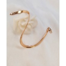 Sonat Collection Vip Seri Xupıng 20 cm Solmaz, Kararma Yapmaz Rose Gold Italyan Ezme Zincir Model Bileklik