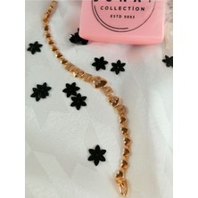Sonat Collection Xupıng Zirkon Taşlı Rose Gold Kalpli Kareli Bileklik