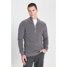 Wrangler Regular Fit Normal Kesim %100 Pamuk Fermuar Detaylı Lacivert Triko Kazak