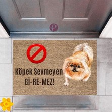 bebekokusu Kapı Önü Paspası Dekoratif Dijital Baskı Köpek Sevmeyen Giremez P-2376