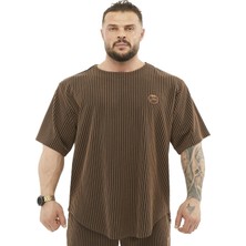 Oversize Çizgili Kalın Rag Top T-Shirt Bgsm 3355