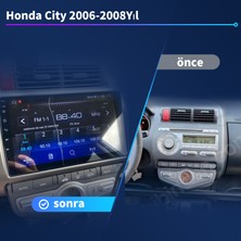 Victor Honda  JAZZ City 2006-2008  Oto Klima Android Sürüm 13 Kablosuz Carplay Navigasyon Multimedya 9 Inç Ekran  1G Ram+ 16GB Hafıza Çerçeveli ve arka görüş kameralı