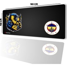 Sonic Touch Sonictouch Ultragrand Şanlı Fb Taraftar 1907 Dikişsiz Xxl Gamer Oyuncu Sarı Lacivert Klavye Mouse Pad 40X90CM