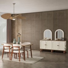 Eymense Sude Bohem 4 Sandalyeli Açılır Masalı Yemek Odası Takımı