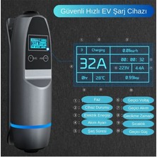 Cks Enerji CksEnerji Araç Şarj Istasyonu Akıllı Taşınabilir Elektrikli 3faz, 32a , 22kw (EV TİPİ ŞARJ APARATI HEDİYE)