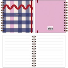 Matt Notebook 15X15 cm Kare 2'li Set Spiralli 2025 Yılı Haftalık Ajanda ve Defter Pötikare Kiraz