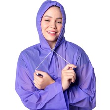 By Marine Kadın Erkek Yağmurluk Kapüşonlu Çıtçıtlı Eva Mor Yağmurluk BYMMRC881R09