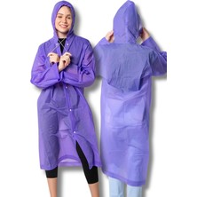 By Marine Kadın Erkek Yağmurluk Kapüşonlu Çıtçıtlı Eva Mor Yağmurluk BYMMRC881R09