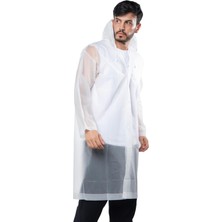 By Marine Kadın Erkek Yağmurluk Kapüşonlu Çıtçıtlı Eva Beyaz Yağmurluk BYMMRC881R02