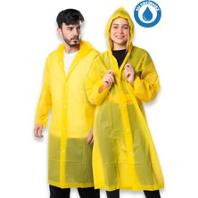 By Marine Kadın Erkek Yağmurluk Kapüşonlu Çıtçıtlı Eva Sarı Yağmurluk BYMMRC881R01