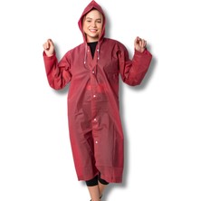 By Marine Kadın Erkek Yağmurluk Kapüşonlu Çıtçıtlı Eva Bordo Yağmurluk BYMMRC881R07