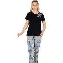 Kısa Kol Yazlık Pamuklu Pijama Takımı Alperi 78-51
