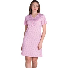 Kadın Kısa Kol Yazlık Viskon Gecelik Tunik Alperi 75-15